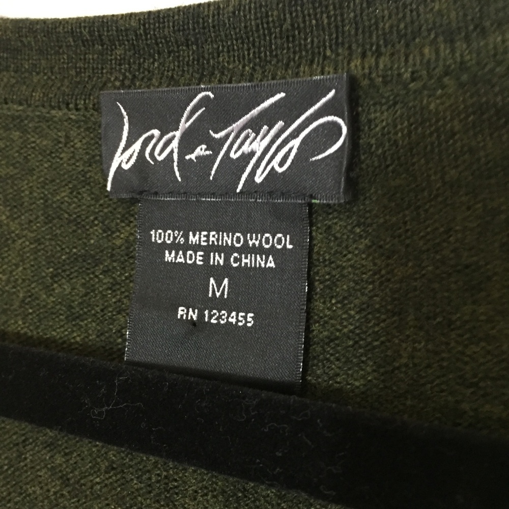 Lord & Taylor Green Merino Wool Cardigan